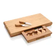 5pc Stanley Rogers 40cm Bamboo Cheese Board & Knife Dairy Cutting/Serving Set
