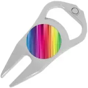 Rainbow Stripes Golf Ball Marker Divot Repair Tool Bottle Opener
