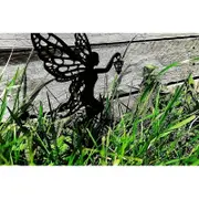Fairy Silhouette Statue Metal Craft Art Sculpture Outdoor Decorative Stake for Patio Garden Yard-Style 2