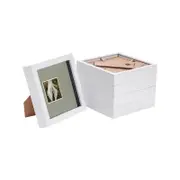 Nicola Spring 5 Piece 6 x 6 3D Shadow Box Photo Frame Set - Craft Display Picture Frame with 2 x 2 Mount - White
