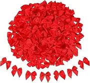 160 Pieces Mini Red Craft Satin Ribbon Bows Christmas Bows for Wedding Birthday Christmas Tree Crafts Home Decoration DIY Making(Red)