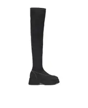 Ganni Round Toe Overknee Sock Boots 38 black