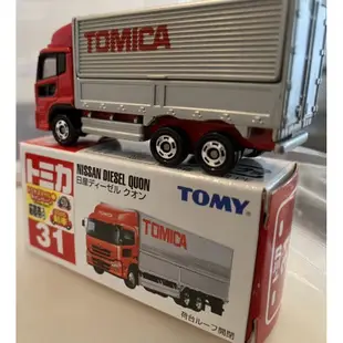 TOMY TOMICA 舊藍標 31 初回 新車貼 日產 DIESEL QUON 卡車 鷗翼車 貨車 貨櫃車 運輸車