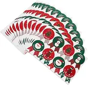 FRCOLOR 20pcs Christmas Wax Seal Stickers Durable Round Dot Greeting Card Envelope Labels Festive Holiday Packaging for Santa Snowman Gingerbread Man Reindeer for Crafts