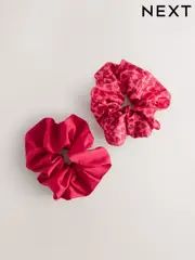 Red/Hearts Hair Scrunchies 2 Pack (AA1859) | $15