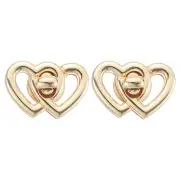2Pcs Twist Turn Locks Aluminum Alloy Double Heart Turn Lock Clasp, Light Gold