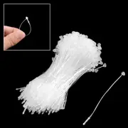 500 x White Snap Lock Pins Loop Price Label Tag Tagging Fastener 3" 80mm