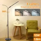 LED Floor Lamp 3 Colors 9 Brightness Dimmable Reading Light & Flexible Gooseneck