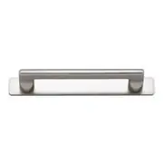Baltimore Cabinet Pull with Backplate CTC128mm Satin Nickel