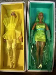 Barbie Chromatic Couture Convention Exclusive Yellow And Green Set Of 2 Dolls