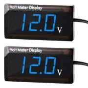2 Pieces DC 4-28V Car Digital Voltmeter 12V Voltage Meter Car Audio Gauge LED Di