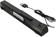 19 Soundbar for Computer USB Speaker Notebook Mini Subwoofer Stereo Module 360° Surround Black Easy to Pair Portable