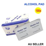 100x 75% Alcohol Pads Wipes Swabs Skin Medi Swab Prep Pads 3x6cm Cleansing