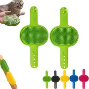 Celery Pets Silicone Grooming Strap Pad 2-in-1 Self-Groomer, Silicone Grooming Strap for Cats, Adjustable Silicones Cat Massager Rubber for Climbing Frames Table Legs (2Pcs-Green)