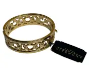 Vintage Bijoux Givenchy Hinged Bangle Bracelet Filagree Gold Tone NEW