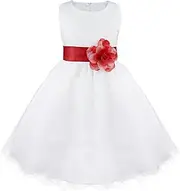 [TiaoBug] Girls Kids Satin Wedding Pageant Party Dress Bridesmaids Gown