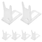 6 Pcs Display Rack Clear Shelf Acrylic Plate Holder Base Stand