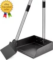 Pooper Scooper for Large Dogs Adjustable Long Handle Metal Tray and Spade Poop