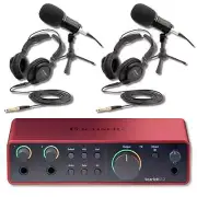 Focusrite Scarlett 2i2 4G USB-C Audio Interface with 2x ZDM-1 Podcast Mic Pack