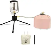Mini Portable Bright Camping Lantern Gas Light Outdoor Fishing Picnic Tent Lamp Home Garden Hung Glass Lamp with Tripod