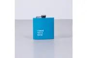 175ml Stainless Steel Hip Flask w Funny Quotes-Blue