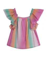 Lotus leaf-edged shirt 14Y Pink