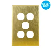Connected Switchgear GEO 5 Gang Brushed Brass Aluminium Cover | CBL5