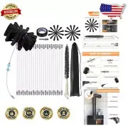 Chimney Sweep Kit with 6-Inch Brush & 23 Nylon Rods - Fire Prevention Essential