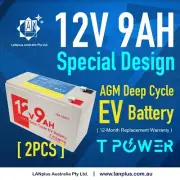 2xTpower 12V 9AH SLA AGM Battery 60CCA Free Shipping F Razor E200 E300S Scooter