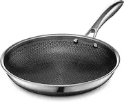 HexClad Hybrid Nonstick 25 cm Frying Pan, Stay-Cool Handle, Dishwasher-Friendly, Oven-Safe Up to 480°C, Induction Ready, Compatible with All Cooktops