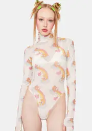 [By Samii Ryan] Care Bears Over The Rainbow Mesh Bodysuit
