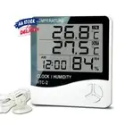 Digital Thermometer Hygrometer Temperature Humidity Meter Indoor Outdoor Clock
