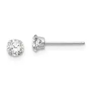 4mm Round Cubic Zirconia Stud Earrings in 14k White Gold