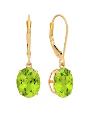 MaxColor 14K 5.40 ct. tw. Peridot Dangle Earrings