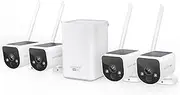 [Swann] MaxRanger4K Wireless NVR Security System 4-Cam Kit, 4K Camera Forever Charged Solar Panel, Longest Wi-Fi Cameras Outdoor, Color Night Vision, True Detect, No Monthly Fee, Local Storage, MR4KSD4