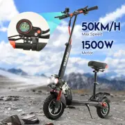 Electric Scooter Off Road 1500W 50km/h Foldable Adult Portable E-Bike W/Tail