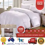 500GSM WHITE GOOSE DOWN Feather Quilt Blanket Duvet Duck Weight Doona ALL SIZES
