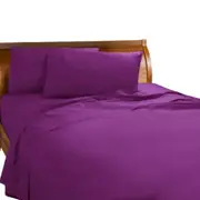 Purple Percale Fitted Sheet Set