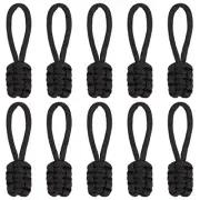 10PCS Zipper Pulls Replacement Universal Nylon Zipper Repair Kit Zipper Black