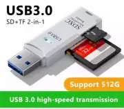 2 in 1 Multi Card Reader USB 3.0 Micro SD TF Card Memory Flash Drive Adapter