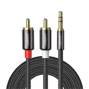 UGREEN 8m AUX Cord 3.5mm to 2RCA Stereo Audio Y Splitter Cable for Smartphone Speaker Tablet MultiColor