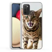 (Feisty Kitty)ShockProof TPU phone case cover(Clear)for Samsung Galaxy A02S