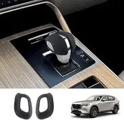 GZPLMYKJYXGSPL Car Gear Shift Knob Cover Automatic Transmission Lever Trim for Mazda CX-90 CX-60 2024 2025 Accessories, Leather Material