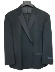 Men's Andrew Fezza Assets Black Tuxedo with Flat Front Pants Groom Mason 54S 48W