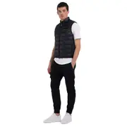Replay Mens Gilet Micro Ripstop Quilted Puffer Vest Black