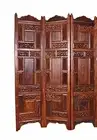 ANTIQUE INDIEN FURNITURE HANDCRAFT WOODEN PARTITION SCREEN ROOM DIVIDER 3 PANELS