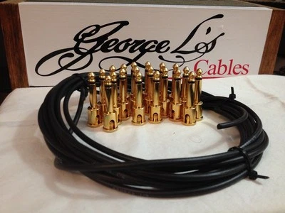 NEW George L 155 Pedalboard Effects Cable Kit XL .155 Black / GOLD - 20/20
