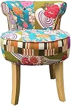 Footstool Dressing Table Chairs Velvet Upholstered Dressing Table Chair Padded Makeup Vanity Bench Chair with Solid Wood Legs for Living Room Bedroom Reception (Color : A G