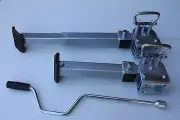 2 x Drop Down Corner Stabilizer Legs 480MM Plastic Base 1000LBS + Handle