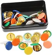 HOUDERCO 100Pcs Round Headed Pushpins Multi Functional Colorful Tacks for Bulletin Boards Cork Strips and DIY Craft Projects Versatile Hooks for Photos and Keys
